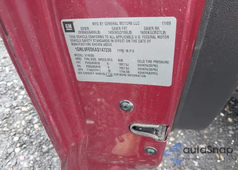 2010 Chevrolet Traverse Lt из США, поврежденный, VIN 1GNLVFED6AS147238